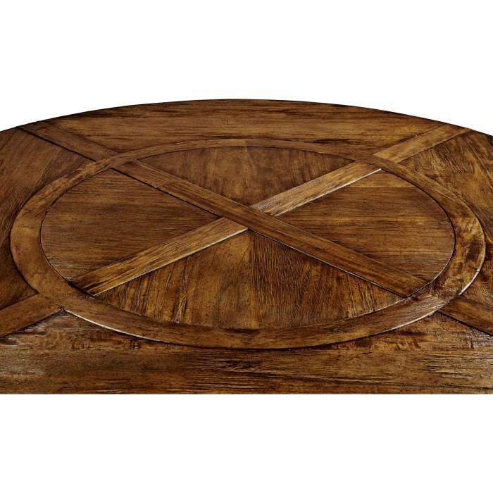 Country Walnut Round Dining Table with Inbuilt Lazy Susan 72