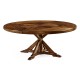 Country Walnut Round Dining Table with Inbuilt Lazy Susan 72