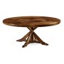 Country Walnut Round Dining Table with Inbuilt Lazy Susan 72