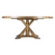 Medium Brown Driftwood Round Dining Table with Inbuilt Lazy Susan 72