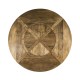 Medium Brown Driftwood Round Dining Table with Inbuilt Lazy Susan 72