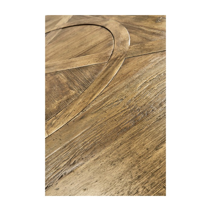 Medium Brown Driftwood Round Dining Table with Inbuilt Lazy Susan 72
