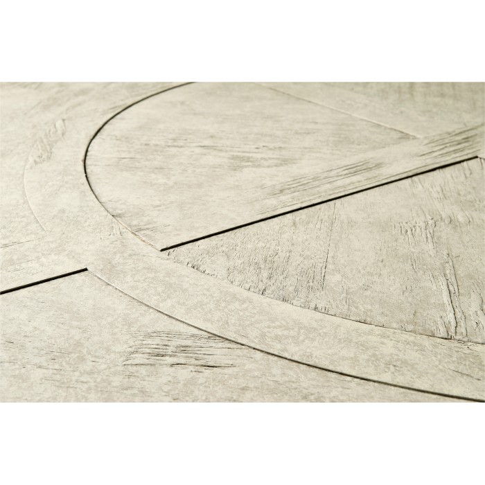 Whitewash Driftwood Round Dining Table with Inbuilt Lazy Susan 72
