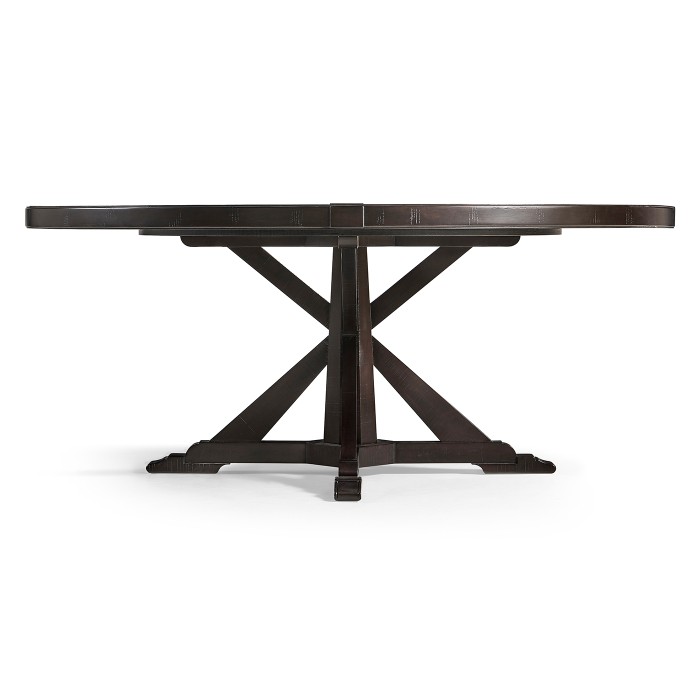 Dark Ale Round Dining Table with Inbuilt Lazy Susan 72