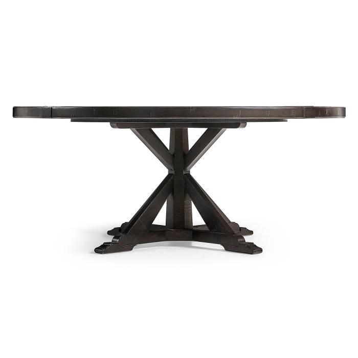 Dark Ale Round Dining Table with Inbuilt Lazy Susan 72