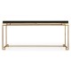 Gilded Iron Rectangular Coffee Table with Smoky Black Top