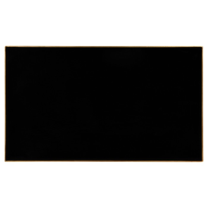 Gilded Iron Rectangular Coffee Table with Smoky Black Top