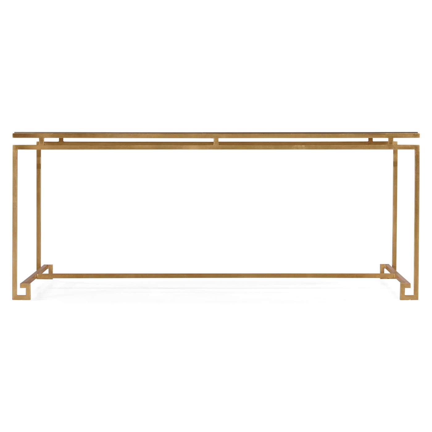 Gilded Iron Rectangular Coffee Table with An Antique Glass Top