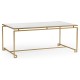 Gilded Iron Rectangular Coffee Table with An Antique Glass Top