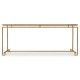 Gilded Iron Rectangular Coffee Table with A Black Glass Top