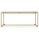 Gilded Iron Rectangular Coffee Table with Clear Glass Top