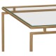 Gilded Iron Rectangular Coffee Table with Clear Glass Top