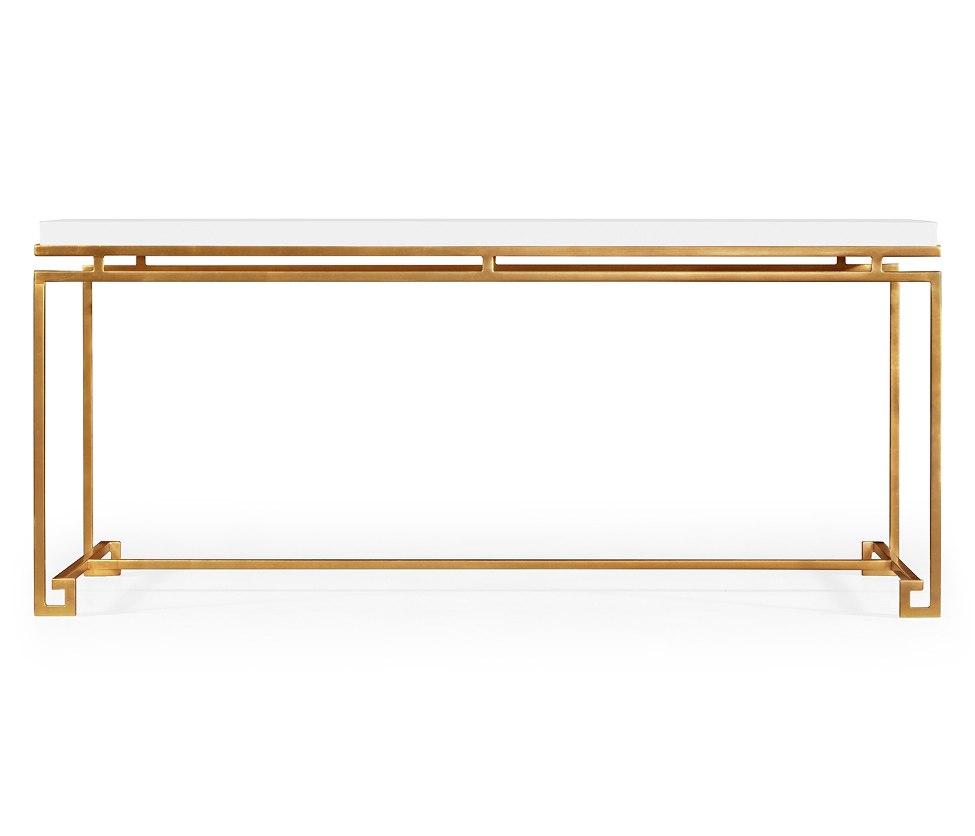 Gilded Iron Rectangular Coffee Table with Biancaneve Top