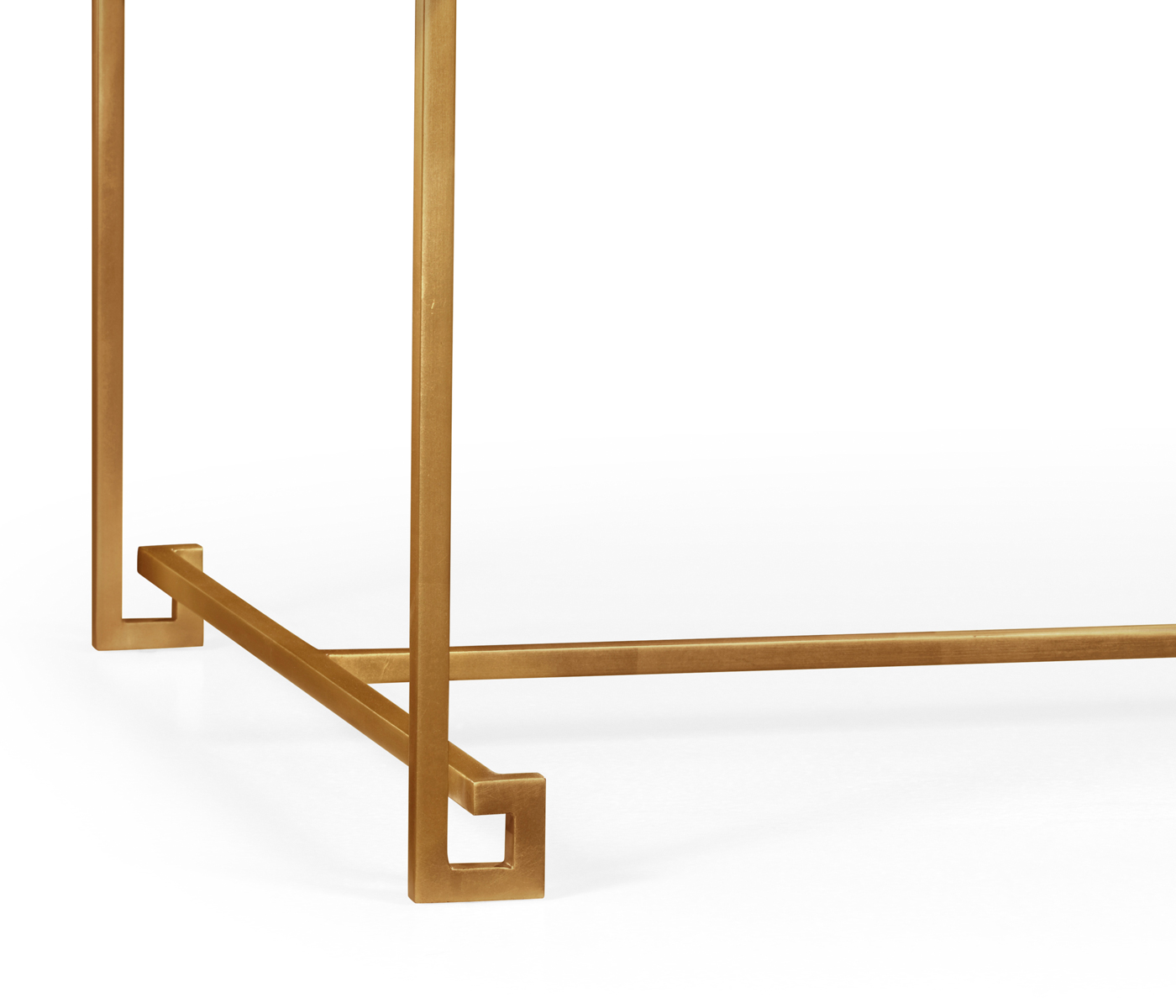 Gilded Iron Rectangular Coffee Table with Biancaneve Top