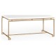Gilded Iron Rectangular Coffee Table with Biancaneve Top