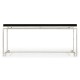 Silver Iron Rectangular Coffee Table with Smoky Black Top