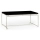 Silver Iron Rectangular Coffee Table with Smoky Black Top