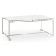 Silver Iron Rectangular Coffee Table with An Antique Glass Top