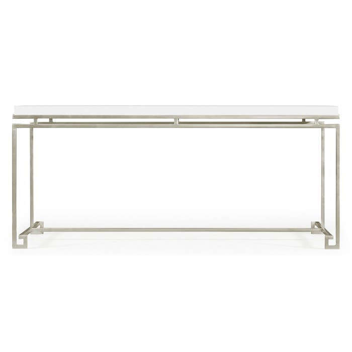 Silver Iron Rectangular Coffee Table with Biancaneve Top
