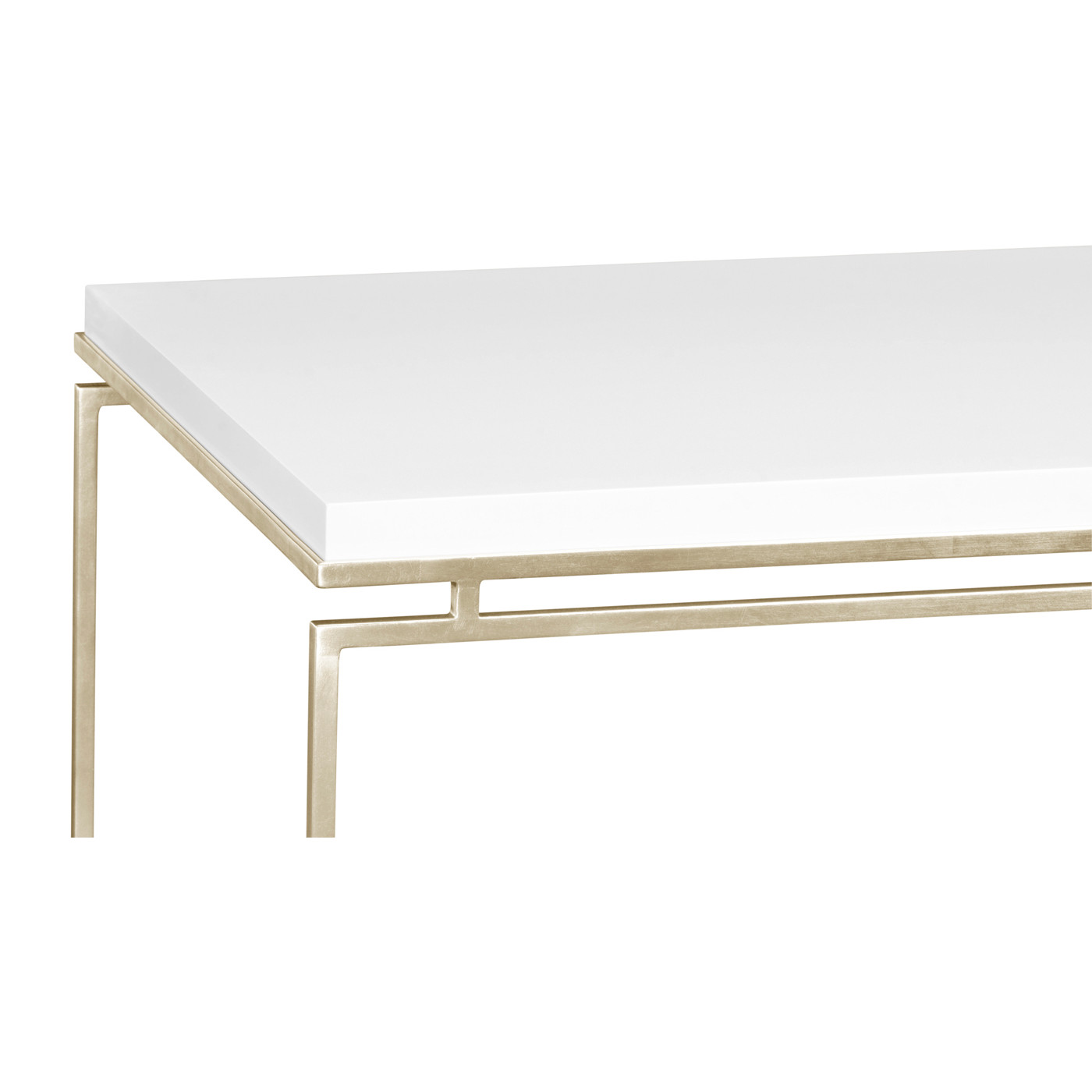 Silver Iron Rectangular Coffee Table with Biancaneve Top