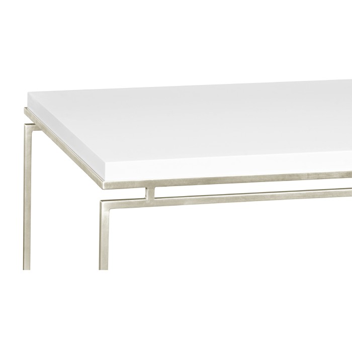 Silver Iron Rectangular Coffee Table with Biancaneve Top
