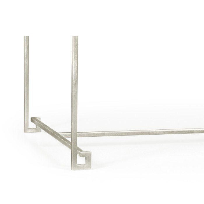 Silver Iron Rectangular Coffee Table with Biancaneve Top