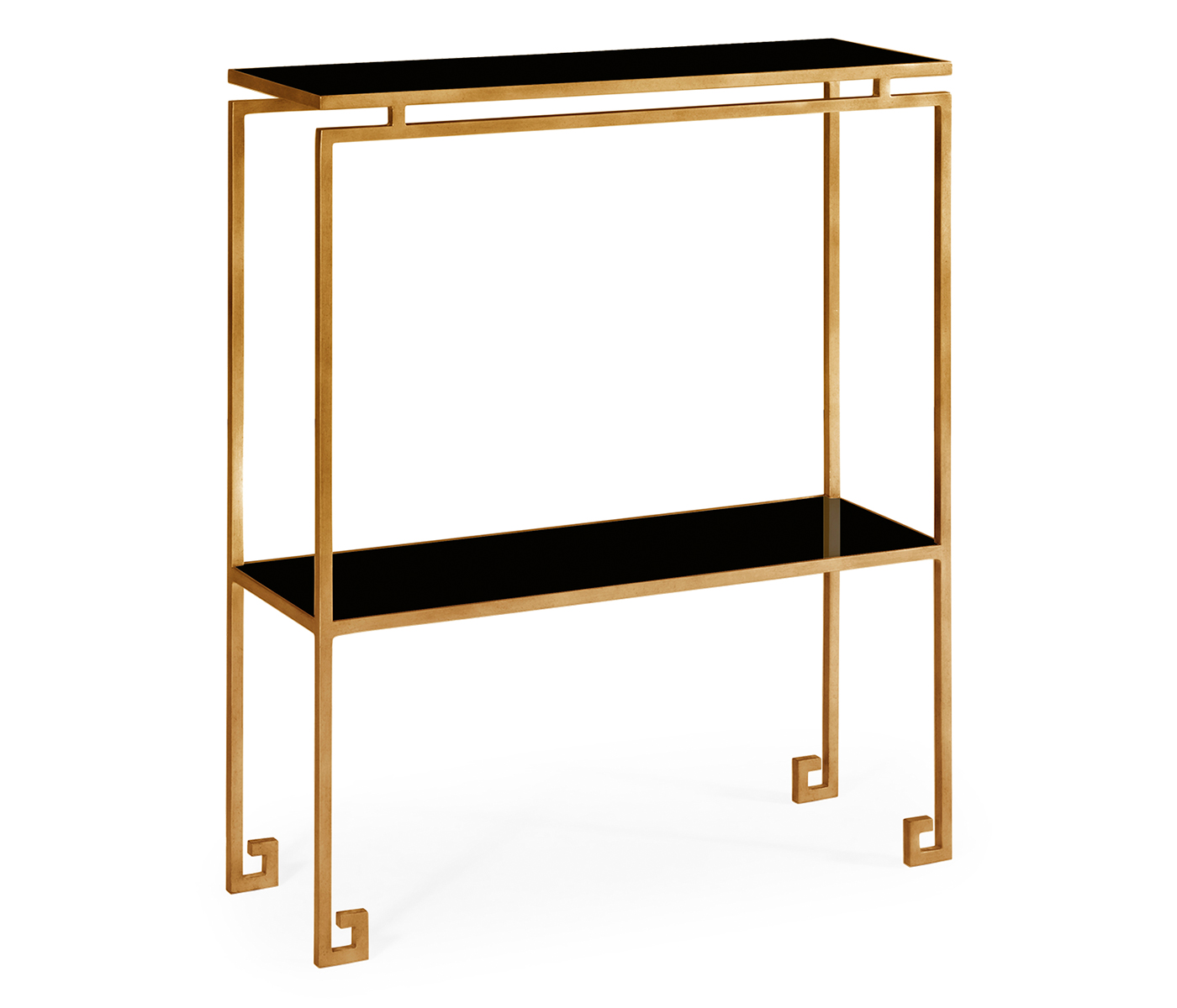 Gilded iron small narrow console table