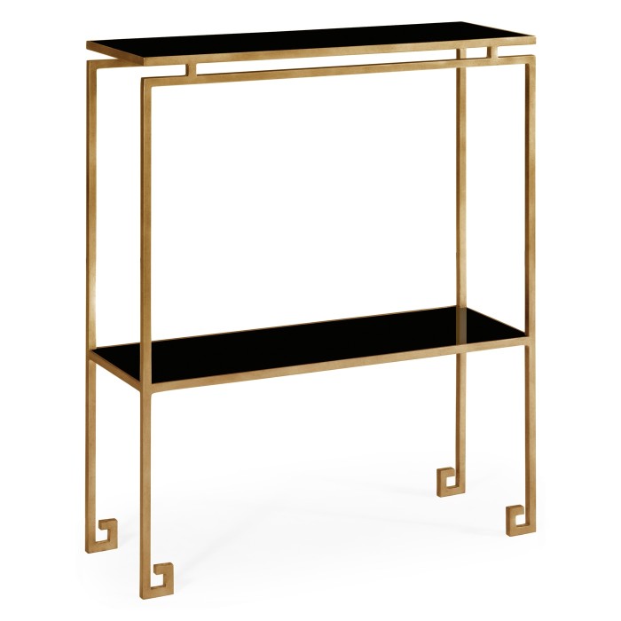 Gilded iron small narrow console table