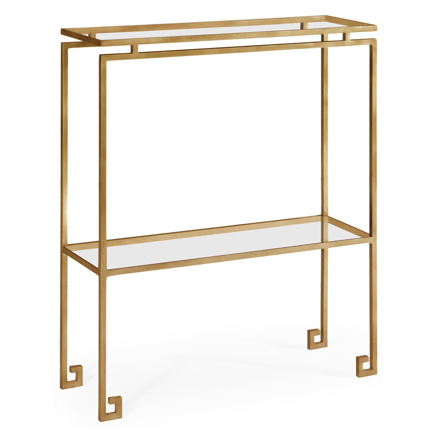 Gilded iron small narrow console table