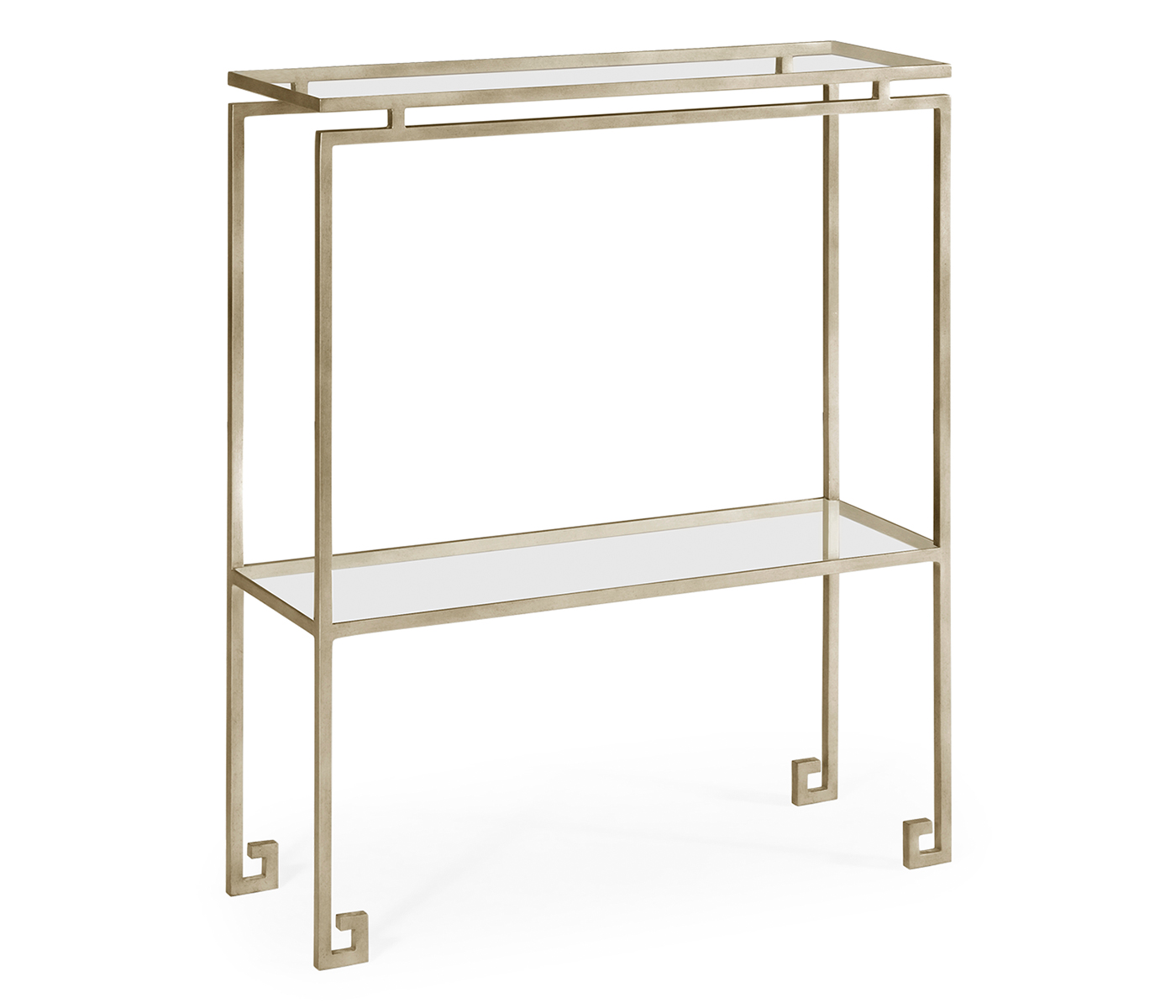Silver iron small narrow console table