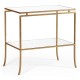 Gilded Iron Rectangular Side Table with An Antique Glass Top