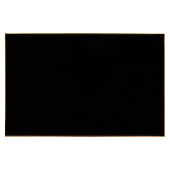 Gilded Iron Rectangular Side Table with A Black Glass Top