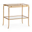 Gilded Iron Rectangular Side Table with A Clear Glass Top