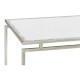Silver Iron Rectangular Side Table with Antique Glass Top