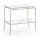 Silver Iron Rectangular Side Table with Antique Glass Top