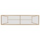 Gilded Iron Large Console Table with A Clear Glass Top