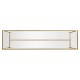 Gilded Iron Large Console Table with A Clear Glass Top