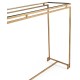 Gilded Iron Large Console Table with A Clear Glass Top
