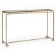 Gilded Iron Large Console Table with A Clear Glass Top