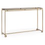 Gilded Iron Large Console Table with A Clear Glass Top