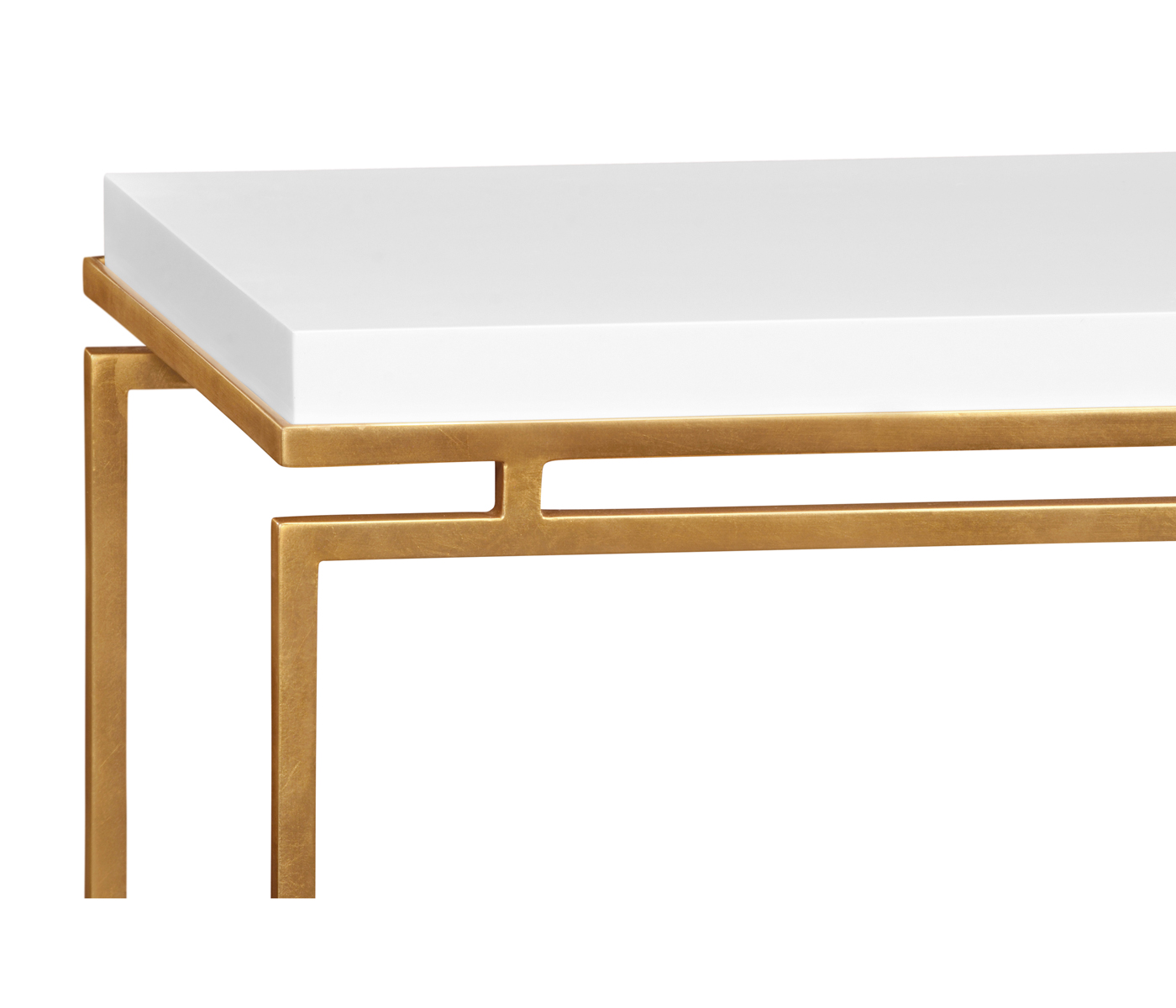 Gilded Iron Large Console Table with Biancaneve Top