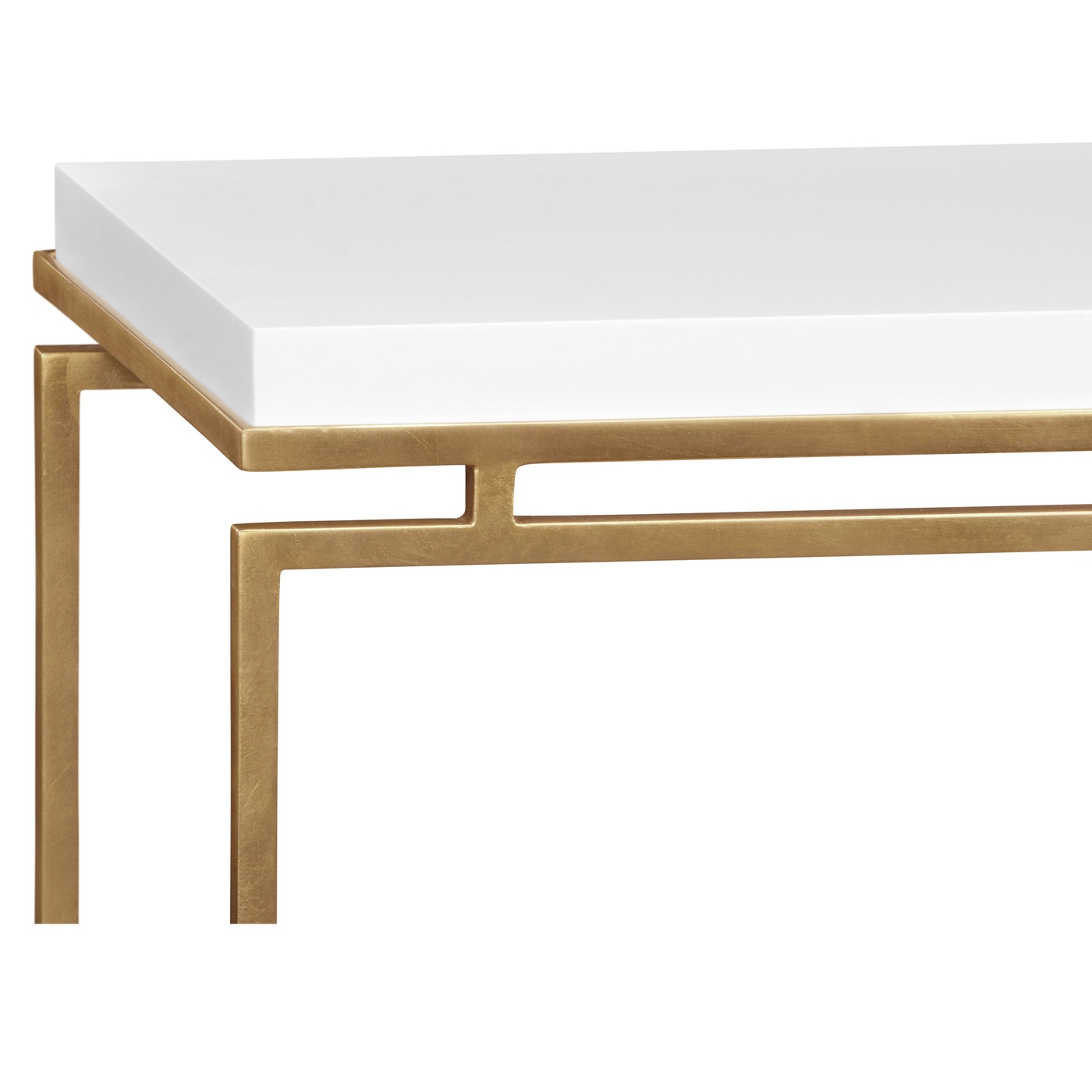 Gilded Iron Large Console Table with Biancaneve Top