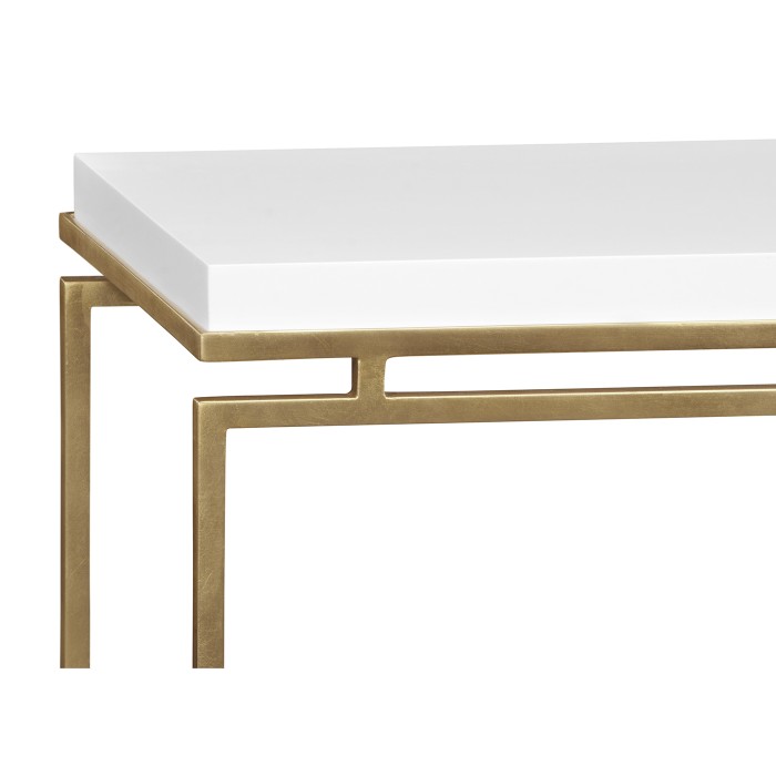 Gilded Iron Large Console Table with Biancaneve Top