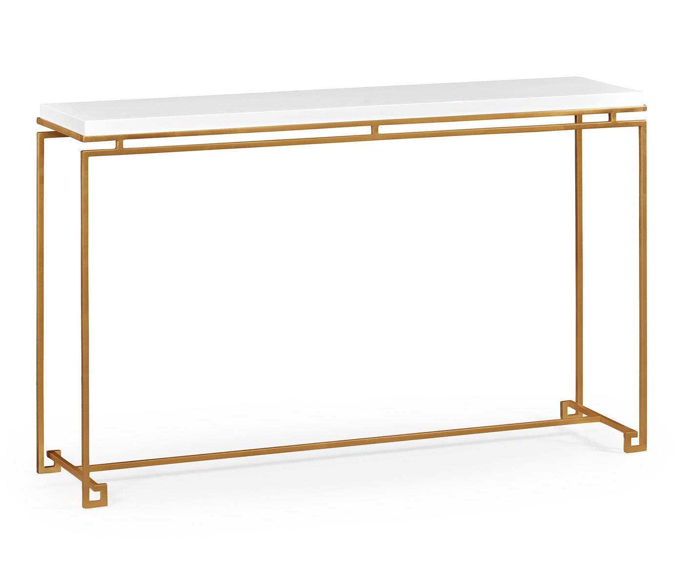 Gilded Iron Large Console Table with Biancaneve Top