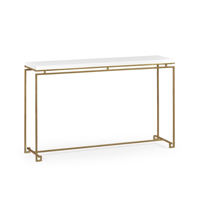 Gilded Iron Large Console Table with Biancaneve Top