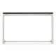 Silver Iron Large Console Table with Smoky Black Top