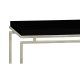Silver Iron Large Console Table with Smoky Black Top