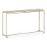 Silver Iron Large Console Table with A Clear Glass Top