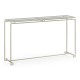 Silver Iron Large Console Table with A Clear Glass Top