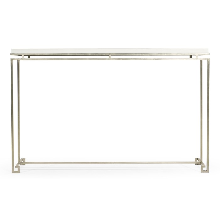 Silver Iron Large Console Table with Biancaneve Top